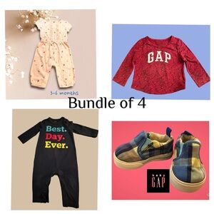 Baby Gap Bundle, Shirt, Play Suit, Romper, Canvas Shoes